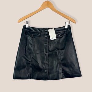Divided H&M Vegan Faux Leather A-line Mini Skirt 6